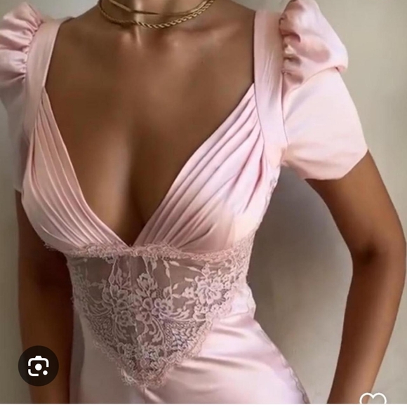 House of CB Pink Lace Detail Dress - Picture 2 of 7